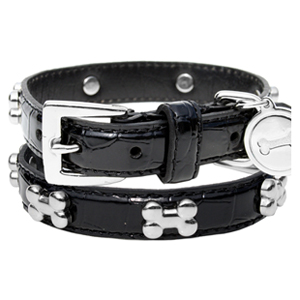 Black Crocodile Dog Collar