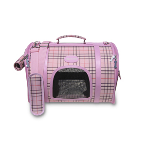 Pink Plaid Dog Carrier